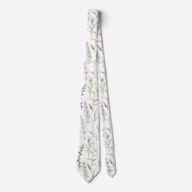 Gravata Flores silvestres verdes (Frente)