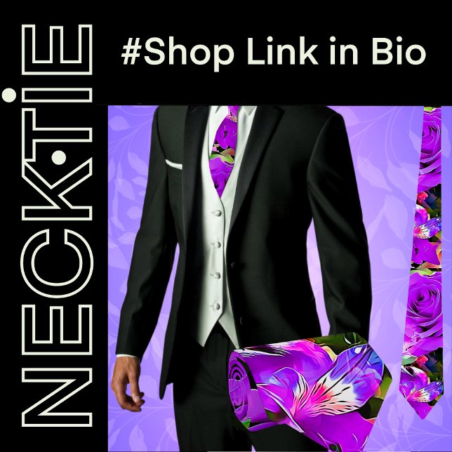 Gravata Flores Tropicais Florais (Tropical Abstract Flower Men's Floral Necktie)