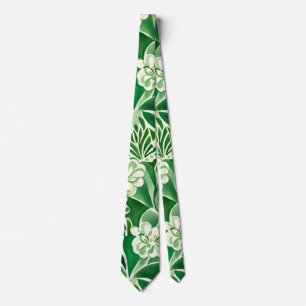 Gravata Flores verdes, design floral elegante