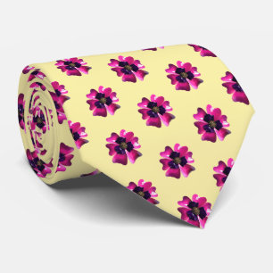 Gravata Flores Violetas Roxas Manteiga de Moda Amarelo Tre