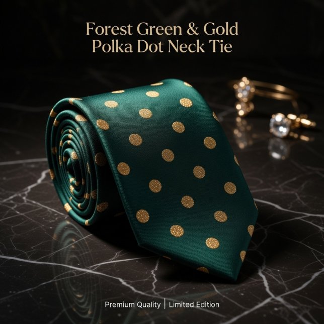 Gravata Floresta Verde & Bolinhas Douradas  (Criador carregado)
