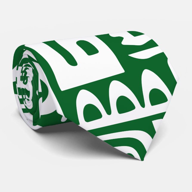 Gravata Floresta verde e desenhos brancos de 7 (Rolled)