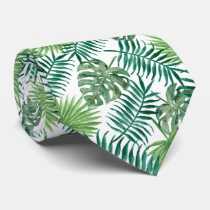 Gravata Florestas Verdes Ferns Em Fundo Branco