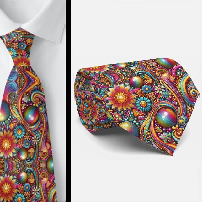 Gravata Flower Power Hippy Neck Tie (Criador carregado)