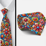 Gravata Flower Power Hippy Neck Tie<br><div class="desc">🌼✌️ Flower Power Hippy Neck Tie – Retro 60s & 70s Vibes ✌️🌼 Make a bold, groovy statement with this Flower Power Hippy Neck Tie! Inspired by the free-spirited style of the 1960s and 70s, this vibrant design features colorful psychedelic florals that radiate peace, love, and good vibes. Perfect for...</div>