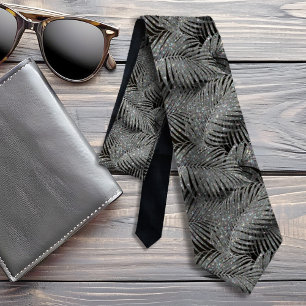 Gravata Folga de Palma de Folha de Folga Prata Padrão ID8