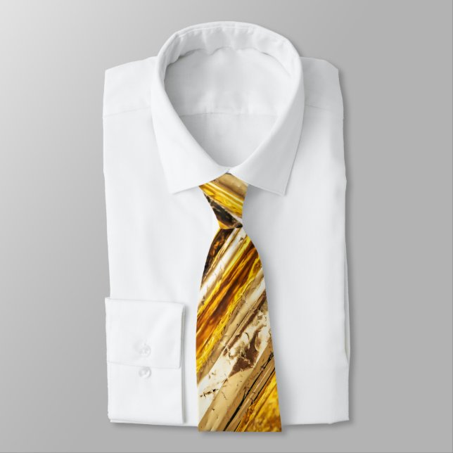 Gravata Folha Challn Shimmering Gold Foil (Amarrado)