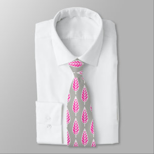 Gravata Folha de faia - Cor-de-rosa e prata de fêmia
