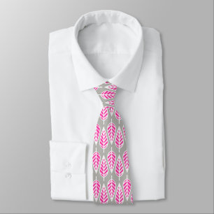 Gravata Folha de faia - Cor-de-rosa e prata de fêmia