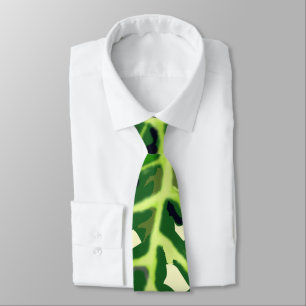 Gravata Folha de Monstera Tropical