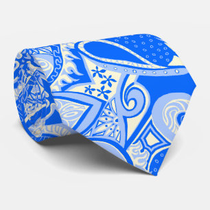 Gravata Folha Floral de Onda Impressa com Dois Lados