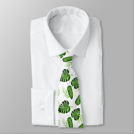 Gravata Folha Tropical de Monstera Verde Botânica