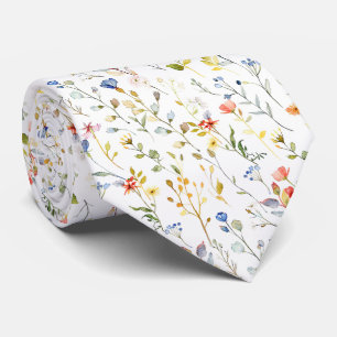 Gravata Folhagem de Outono e Flores Silvestres