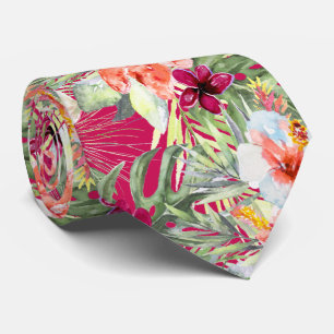 Gravata Folhagem Floral Tropical de Paraíso PixDezines