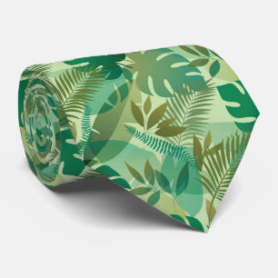 Gravata Folhagem Tropical Arejada Folhas Verdes