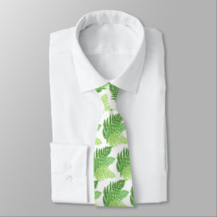 Gravata Folhas de madeira de corante-d-água verde Elegante