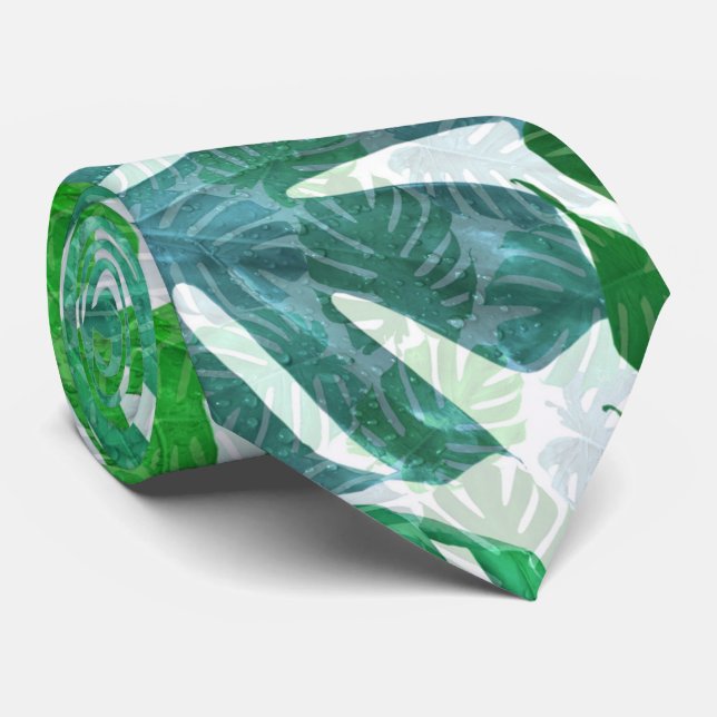 Gravata Folhas de monstera tropical (Rolled)