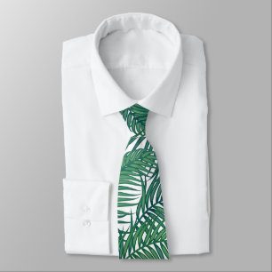 Gravata Folhas de Palma Tropicais Verdes
