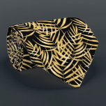 Gravata Folhas de Palmeira Dourada Tropicais Preto<br><div class="desc">Folhas de palmeira douradas tropicais em um fundo preto (ou qualquer cor), esta gravata masculina é legal para o escritório, uma noite na cidade, um casamento, para o noivo ou padrinhos ou dar como presente para o seu marido, pai, irmão ou melhor amigo. Faça uma declaração! Mais designs em nossa...</div>