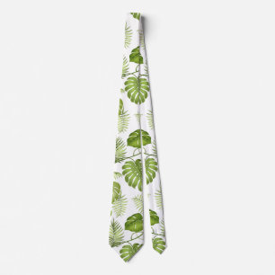 Gravata Folhas de palmeira tropicais