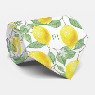 Gravata Folhas e flores de Frutas de limão de Vintage mon