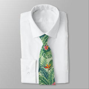 Gravata Folhas e flores tropicais de banana monstera