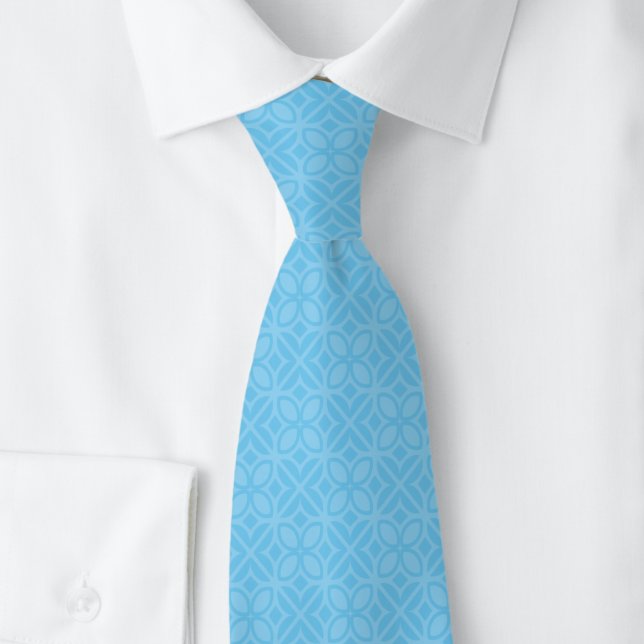 Gravata Folhas e Linhas Baby Blue (Criador carregado)