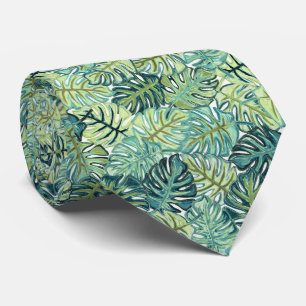 Gravata Folhas tropicais