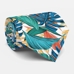 Gravata Folhas tropicais coloridas