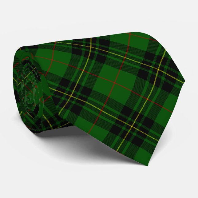 Gravata Forbes tartan green xadrez preta (Rolled)