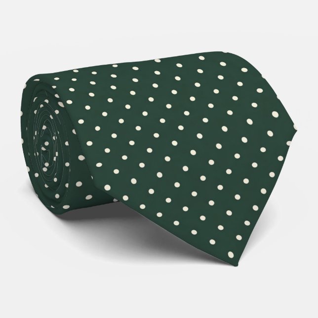 Gravata Forest Green Polka Dot  (Rolled)