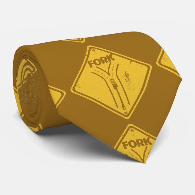 Gravata Fork no sinal de trânsito engraçado (Rolled)