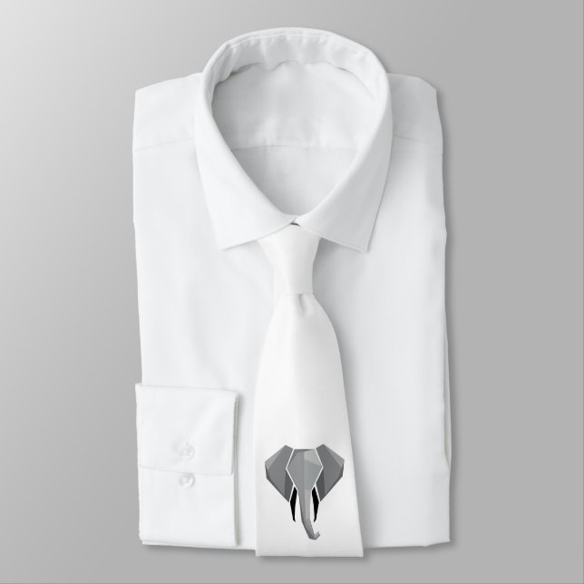 Gravata Formas Simples Geométrica Cabeça de Elefante (Amarrado)