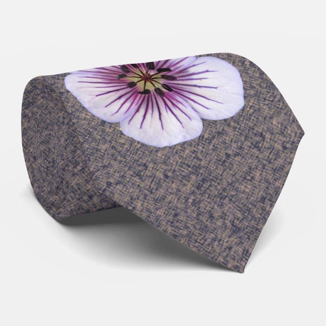 Gravata Foto azul pálido do gerânio da flor botânica (Rolled)