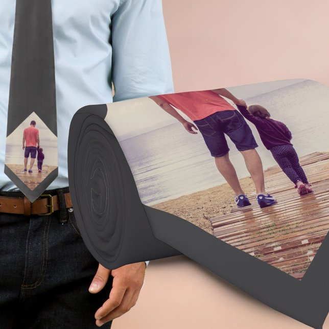 Gravata Foto personalizada da Cinza escura (Criador carregado)
