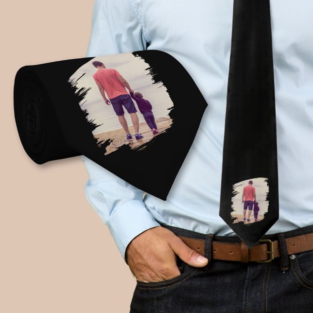 Gravata Foto personalizada preta (Criador carregado)