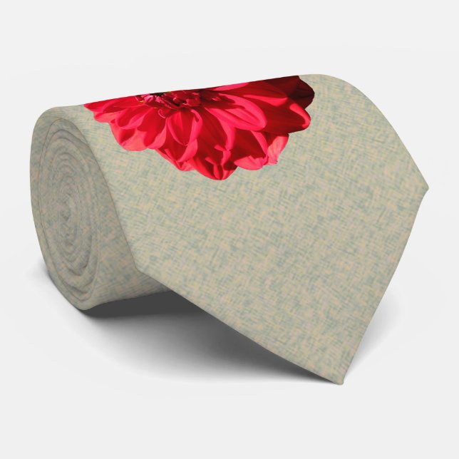 Gravata Foto vermelha da dália da flor (Rolled)