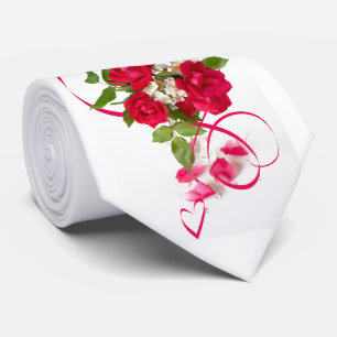 Gravata Fotografia Floral do Buquê rosa vermelha