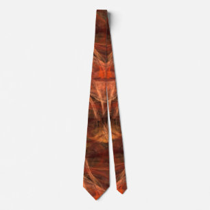 Gravata Fractal Mahogany Swirls Abstrato Mens Neck Tie