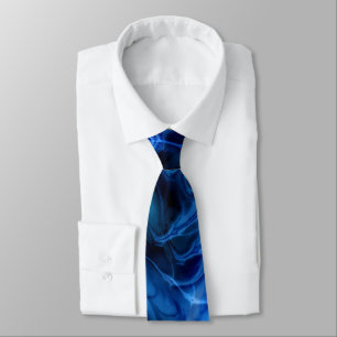Gravata Fractal Marble Blue Tie