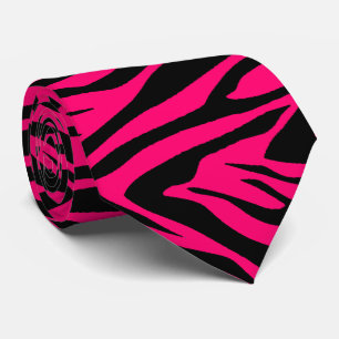 Gravata Framboesa e preto do rosa do impressão da zebra