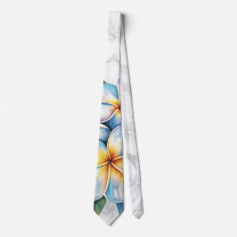 Gravata Frangipani Hawaiian Floral Weding Groom