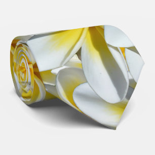 Gravata Frangipanis Amarelo E Branco,