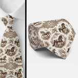 Gravata French Countryside Horses Toile De Jouy Pattern<br><div class="desc">Brown French Countryside Horses Toile de Jouy Neck Tie Elevate your formalwear with timeless European charm. This elegant neck tie features a classic toile de Jouy pattern inspired by the romantic landscapes and horses of the French countryside. Rendered in rich brown tones on a soft neutral backdrop, the detailed pastoral...</div>