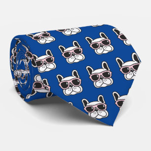 Gravata Frenchie Dog French Buldog Dia de os pais Blue
