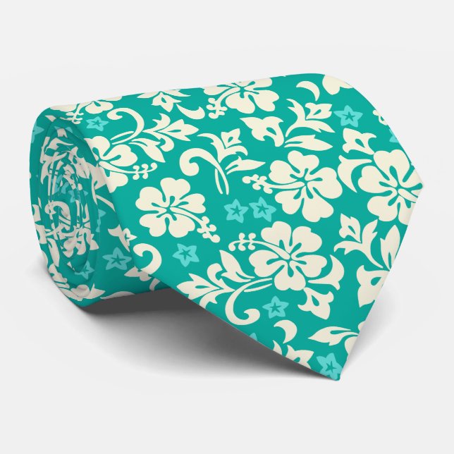 Gravata Frente e verso havaiano do hibiscus de Kapalua (Rolled)
