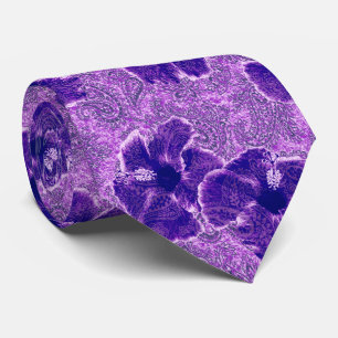 Gravata Frente e verso retro havaiano do hibiscus de