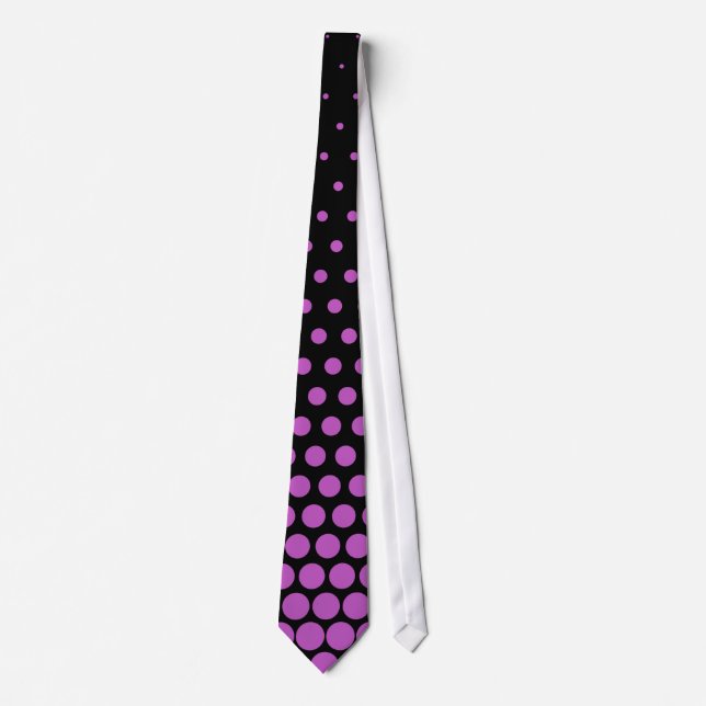Gravata Fuchsia Bolinhas preto moderno (Frente)