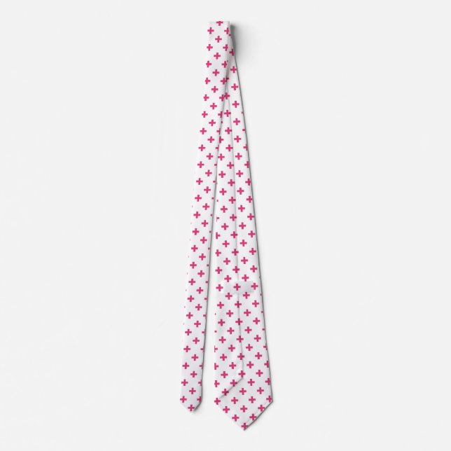 Gravata Fuchsia polka cruza em branco (Verso)
