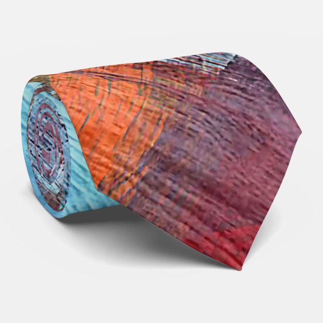 Gravata Fundo Colorido de Madeira Moderna e Graça (Rolled)